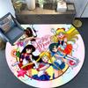 Sailor Moon,Round Area Rug,Carpet Rug for Living Room Bedroom Sofa Playroom Decor,Non-slip Floor Mat