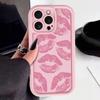 Süße Rosa Lippenabdruck Silikon Weiche Handyhülle Für iPhone 11 12 13 14 15 16 16e 17 Pro Max XS XR X 16 Plus Stoßfeste Süßigkeiten Hülle
