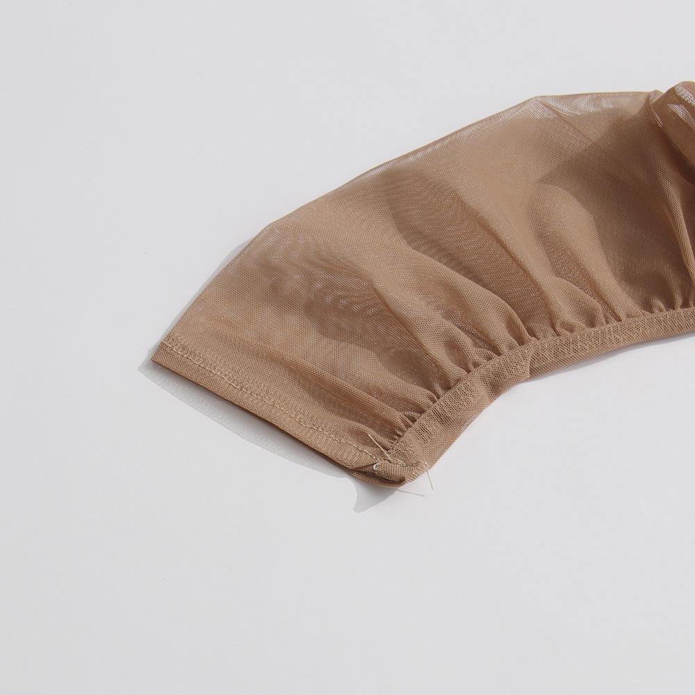 2026 Sommer Damen V-Ausschnitt Netz Faltenkleid - Sexy, Figurbetont, Einfarbig, Kurzer Durchsichtiger Stil