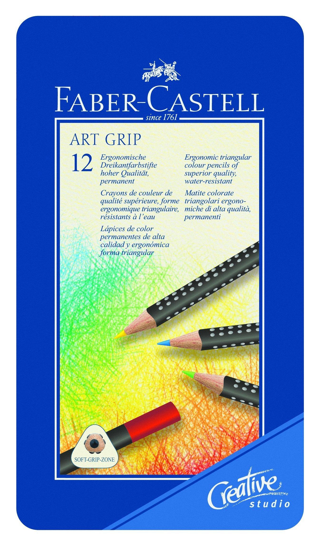 

ArtGrip Colored 114312 Japanese Faber-Castell Oil-Based Pencils, 12-Color Set, Tin, [Authentic Product]