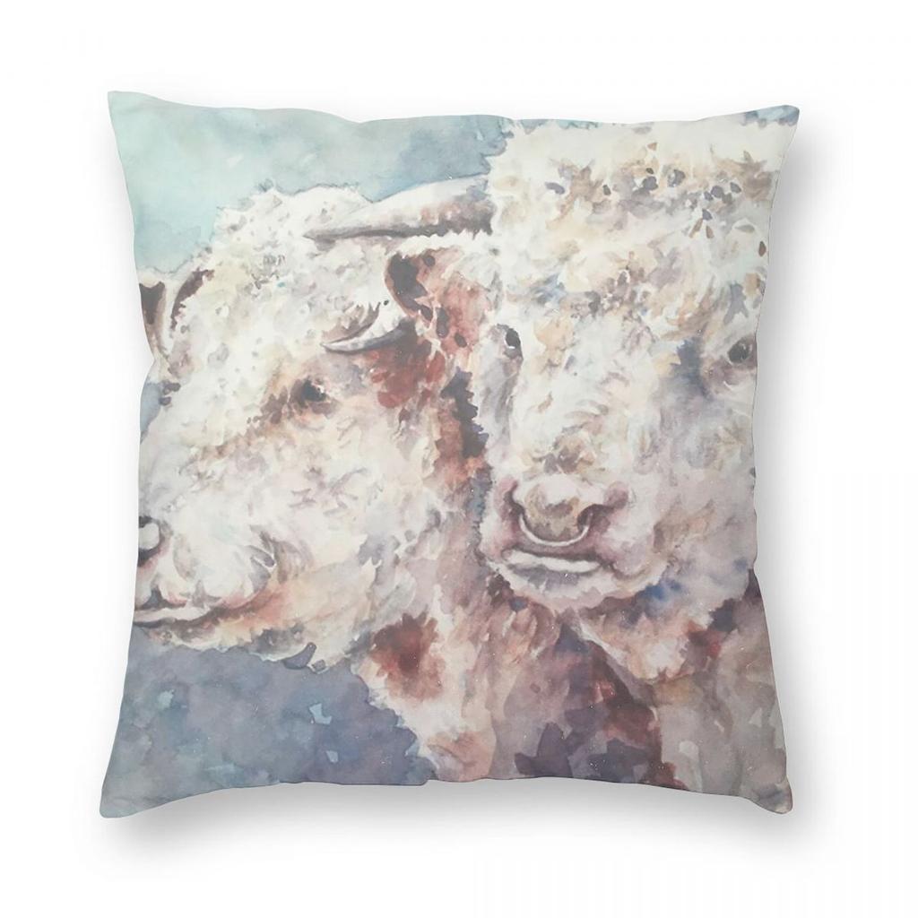 Hereford Cattle Square Pillowcase Polyester Linen Velvet Creative Zip Decor Throw Pillow Case Sofa Seater Cushion Case x