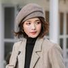 Women S Korean Style Plaid Beret Hat Cute British Painter Cap