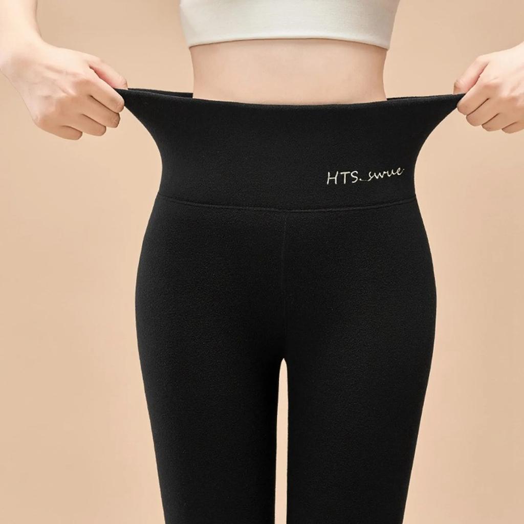 Winter Cashmere Leggings Women Solid Warm Leggings High Waist Slim Stretchy Pants Big Size Adding Velvet and Thickening Pants