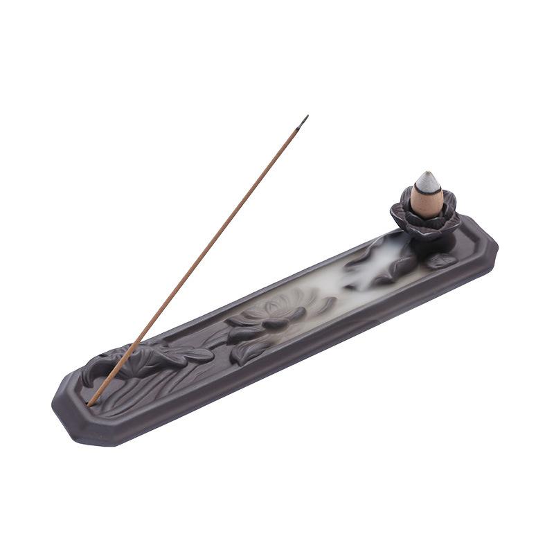 Purple Sand Backflow Incense Burner Incense Tray Creative Lotus Leaf Thread Incense Holder Incense Tray