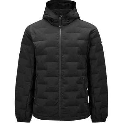 Sports Lifestyle Series Hooded Casual Solid Color Long Sleeve Down Jacket Men Outerwear Carbon-Black P424M012-0018