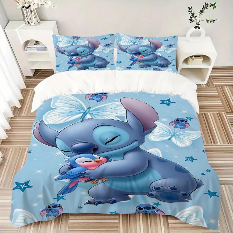 Stitch Friends Fantasy Print 3Pcs Bedding Setduvet Cover With 2 Bedropillowcase Home Birthday Gift