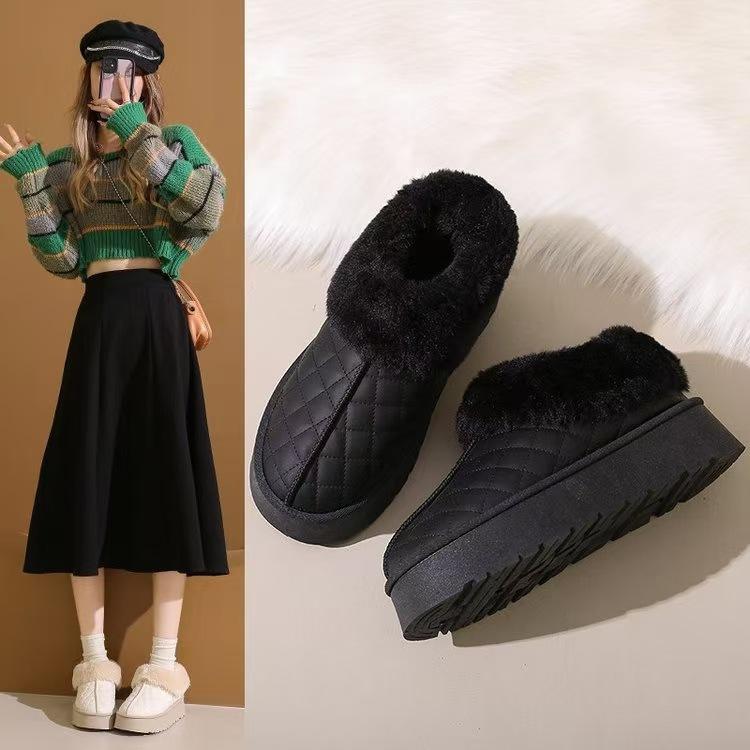 

Большие хлопковые зимние сапоги женские новые зимние водонепроницаемые и нескользящие бархатные теплые снежные хлопковые сапоги 40 чёрный