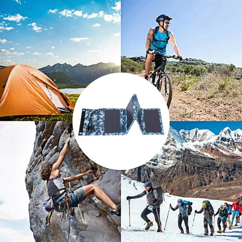 10W 5V Portable Foldable Solar Panel With Double USB Port For Outdoor Hiking Camping Cycling Waterproof Charging Device