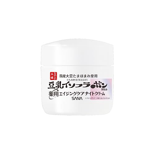 [Quasi-médicament] Nameraka Honpo Crème de Nuit Anti-rides au Lait de Soja Isoflavone Blanche 50g