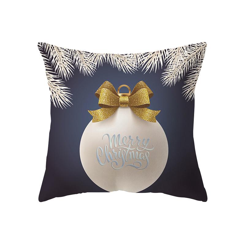 Christmas Theme Christmas Tree Decoration Printed Pattern Polyester Cushion Cover Home Living Room Sofa Decoration Pillowcase