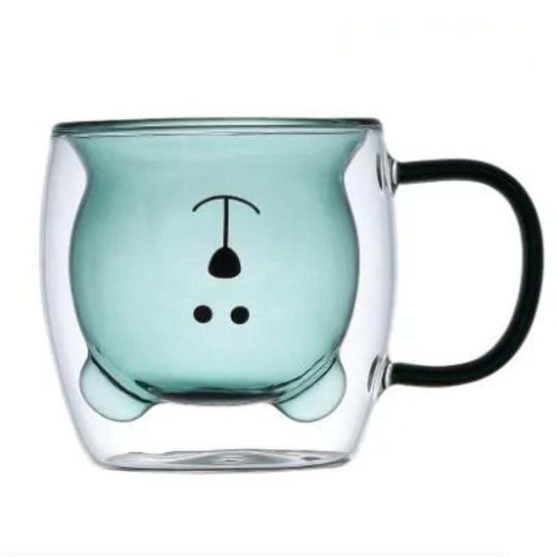 

320 мл креативная кофейная кружка с милым медведем и прозрачной соломинкой, чашки для пива, молока, кофе, воды, оптовая продажа, стеклянная посуда для напитков, набор кружек 320ml