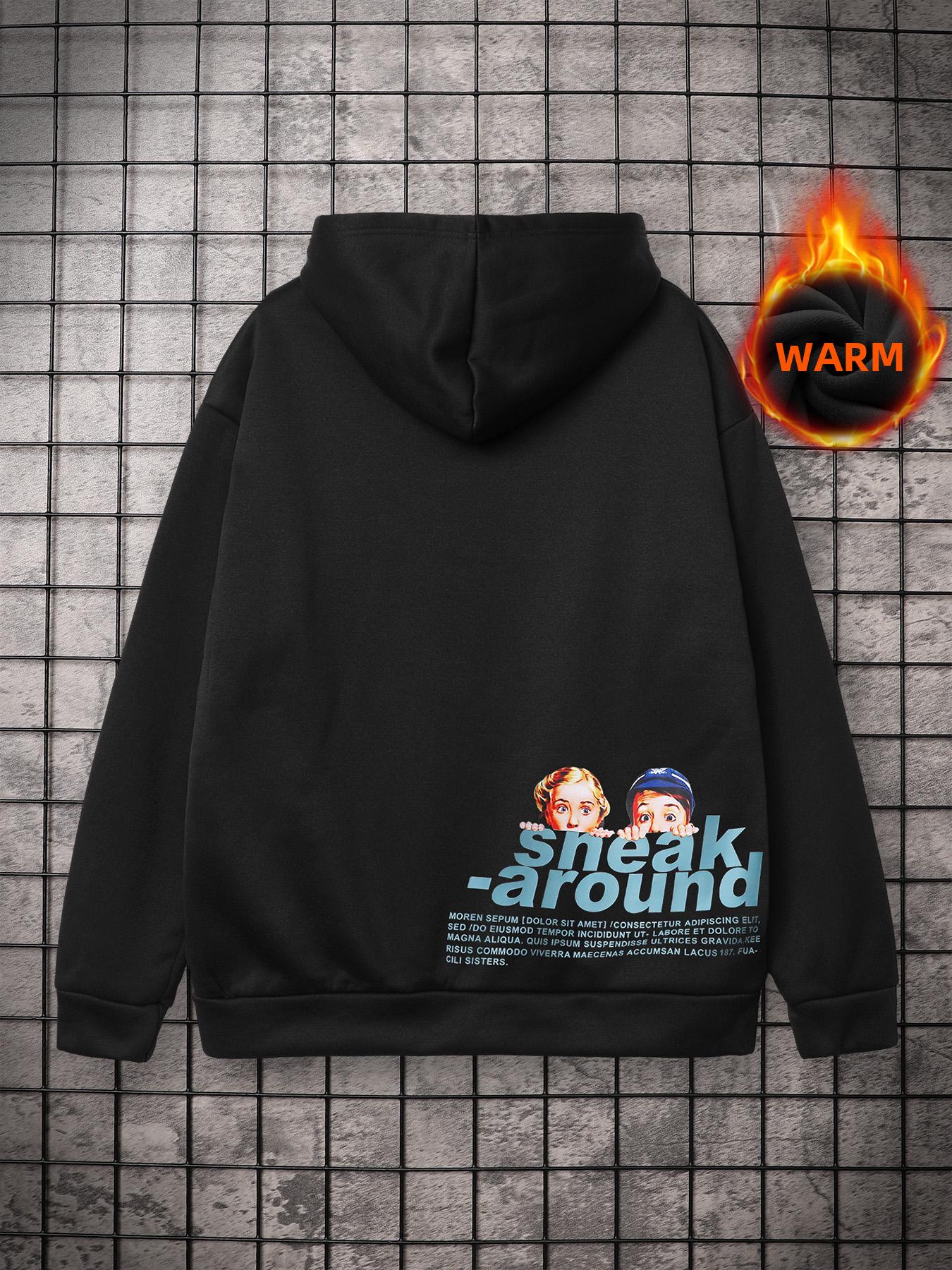 

Толстовки с буквенным принтом для мужчин, осенне-зимний свободный пуловер с капюшоном, повседневный уличный топ