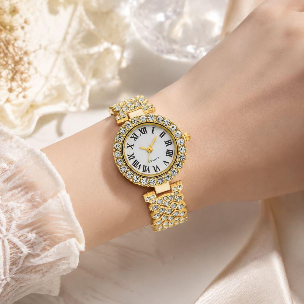 Verstellbares Diamantarmbanduhr Kristallbesetztes Quarzarmbanduhr Uhren für Damen Geburtstagsgeschenk