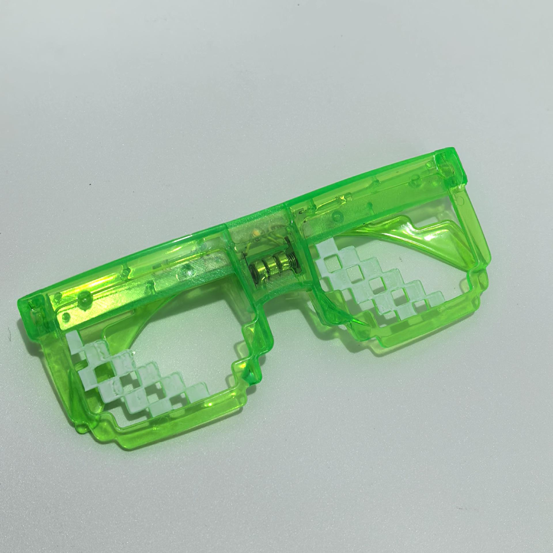 

Светодиодные пиксельные очки-мозаика для вечеринок для детей и взрослых - Светящийся маскарадный реквизит зелёный