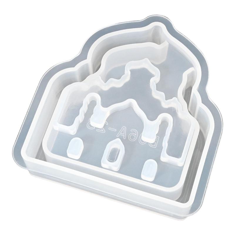 House Moon Shape Silicone Molds for Candle Holder Gypsum Decoration Silicones Tealight Holder Molds Epoxy Resin Molds