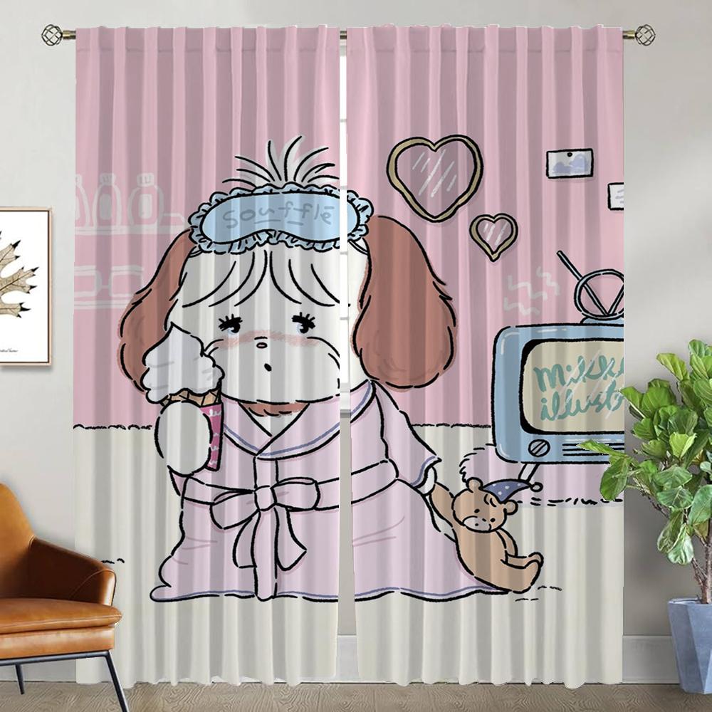 Mikko Window Curtain for Room 2 Panel Halloween Decoration Tulle for Bedroom Curtains Child Room Partition Shades Living Kitchen