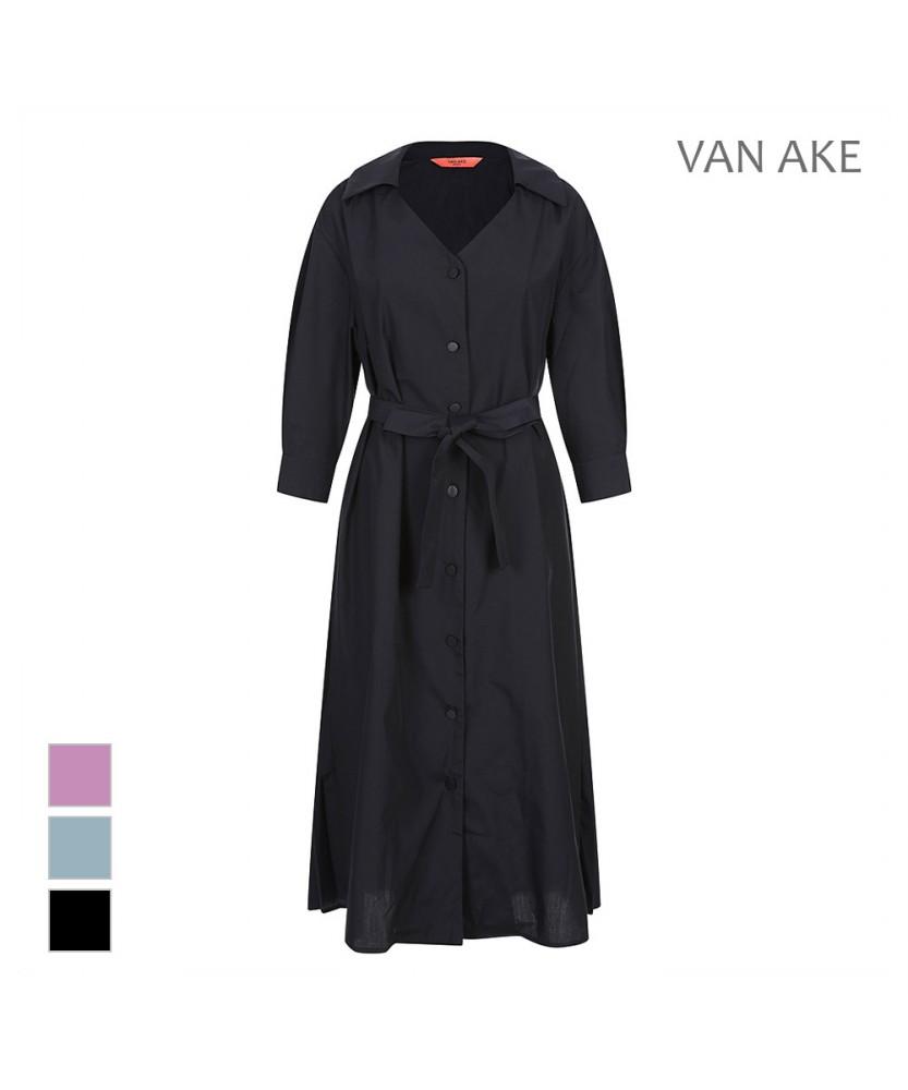VANAKE Back Pleated Shirt Dress_Vb44Opud08A