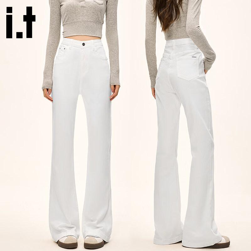 Women s White High-Waisted Flared Jeans S