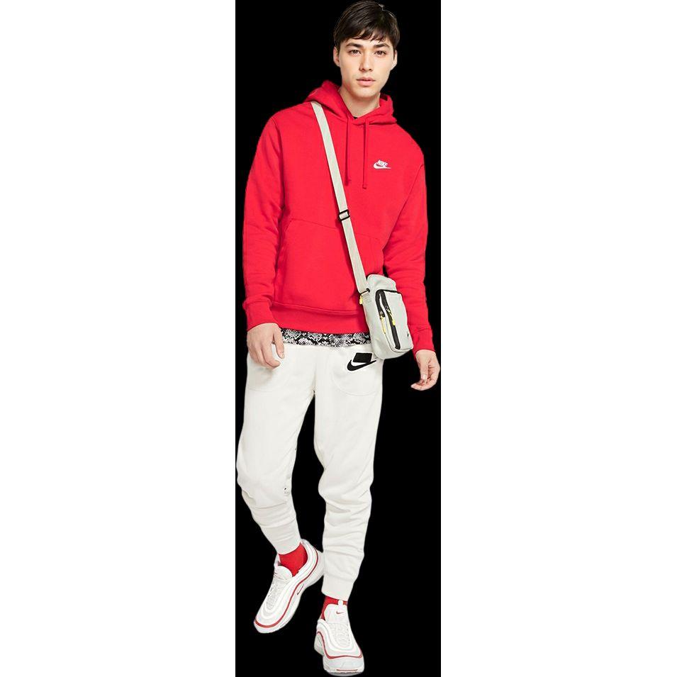Nike Logo Print Drawstring Hoodie With Long Sleeves Men Hoodie Red BV2655-657