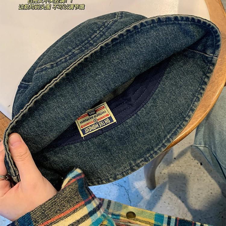 Old Denim Fisherman Hat Spring and Summer Thin Sun Protection Basin Hat Versatile Bucket Hat Women Autumn