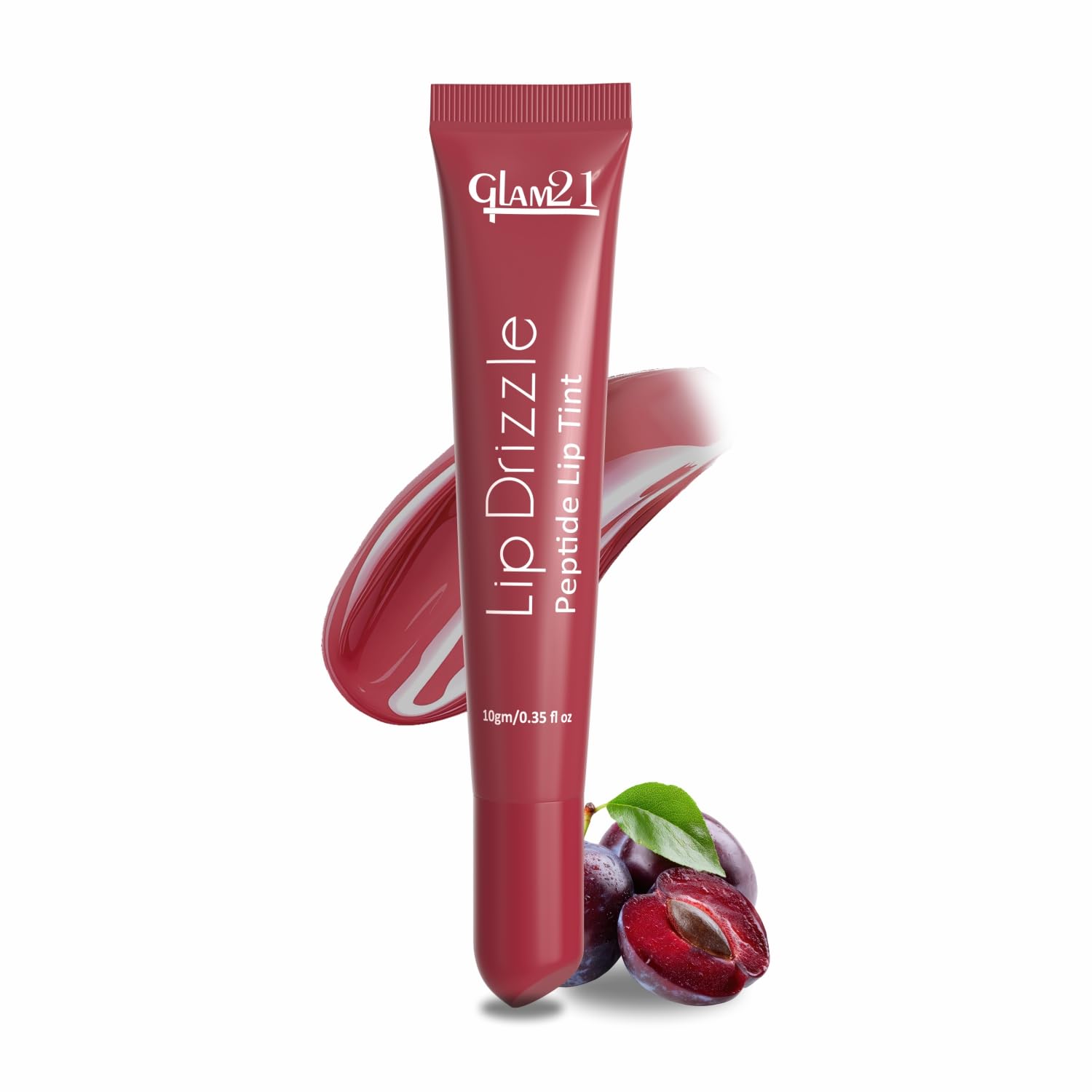 Glam21 тинт для губ Lip Drizzle Peptide | Масляная тающая формула, увлажняющая | Высокий блеск и насыщенный пигмент | Масло ши, пептиды и маракуй