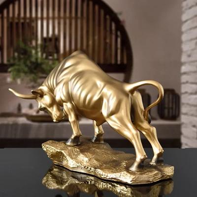 Portafortuna Toro Segno Zodiacale Ornamento Resina Mucca Statua Desktop Ufficio Scrivania Decorazione Moderna Libreria Espositore Decorazione Casa Regalo Creativo