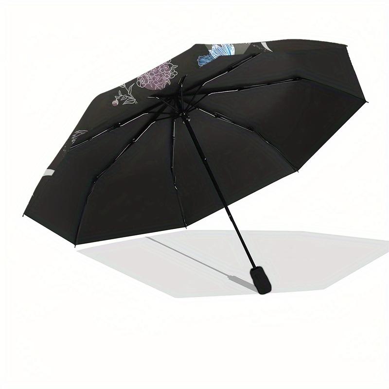 Mystic Moon Phase Floral TapestryUmbrella, Portable 3-Fold Umbrella for Men & Women,Christmas Gift ES235