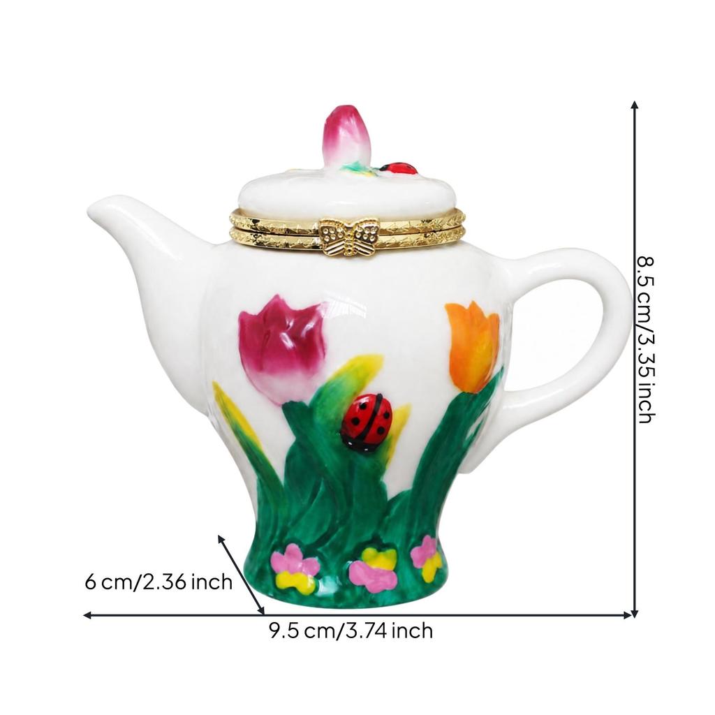 Ceramic Jewelry Box Handmade Lidded with Clasp Glossy for Vanity