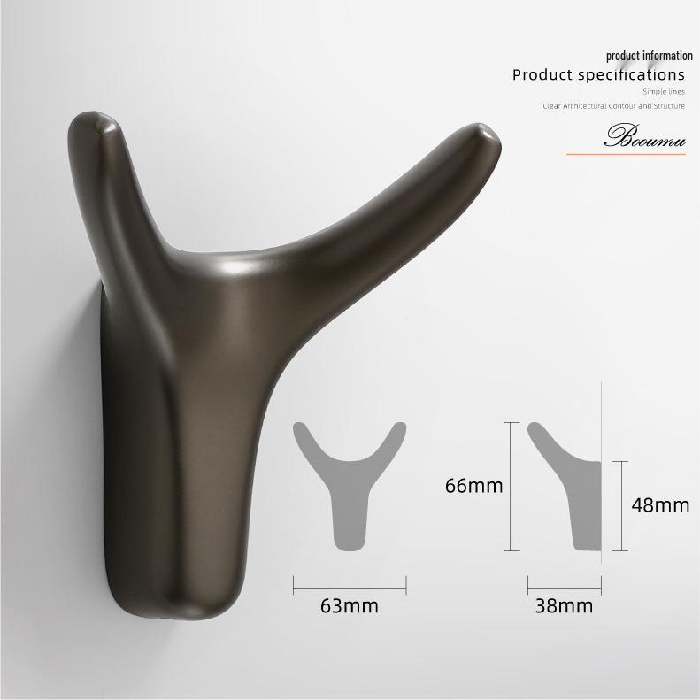 Modern Nordic Cow Horn Metal Wall Hook for Bathroom or Wardrobe