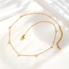 7 Heart-shaped White Zircon Necklace for Women,Gold Plated Stainless Steel Flat Rolo Chain Choker Necklaces,Fashion Jewelry Gift