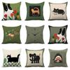 Cartoon Animal Pillowcase Cushion Cover Funny Black Little Cat Throw Pillow Case Couch Living Room Kids Bedroom Home Peach Skin