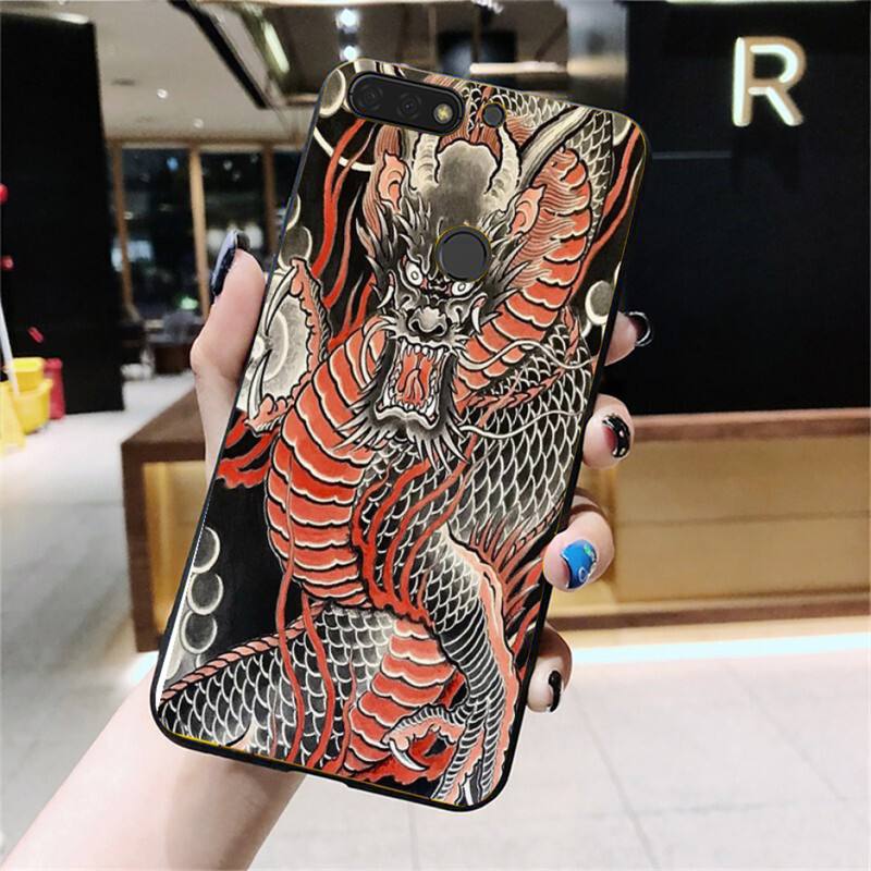 FHNBLJ Japanese DRAGON TATTOO Phone Case For Huawei Honor 7A 8X 9 10 20lite 10i 20i 7C 8C 5A 8A Honor Play 9X pro Mate 20 lite