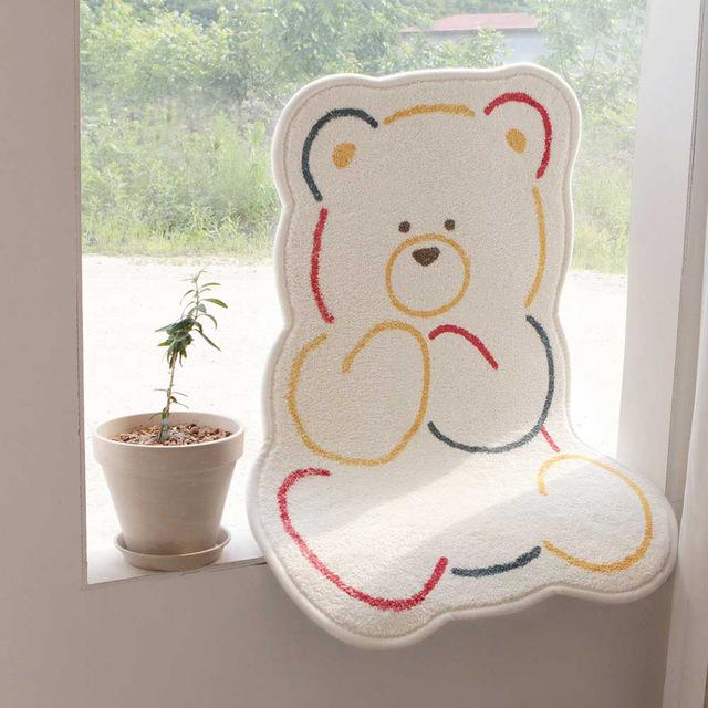 Imitation Cashmere Rug Living Room Carpet Non Slip Wear Resistant Bedroom Decoration Cartoon Fluffy Soft High Quality White Rug 
