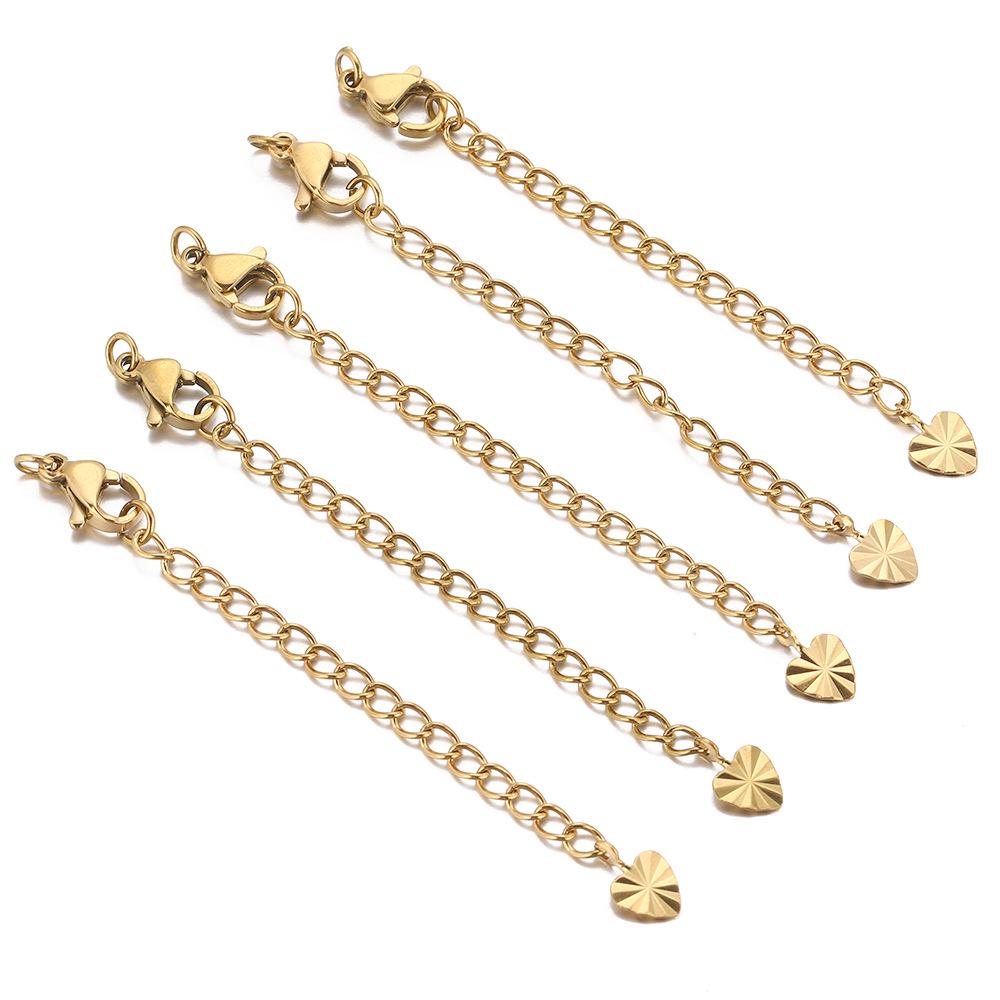 Stainless Steel & Titanium Necklace Extension with Lobster Clasp & Beaded Tail - DIY Accessory Set