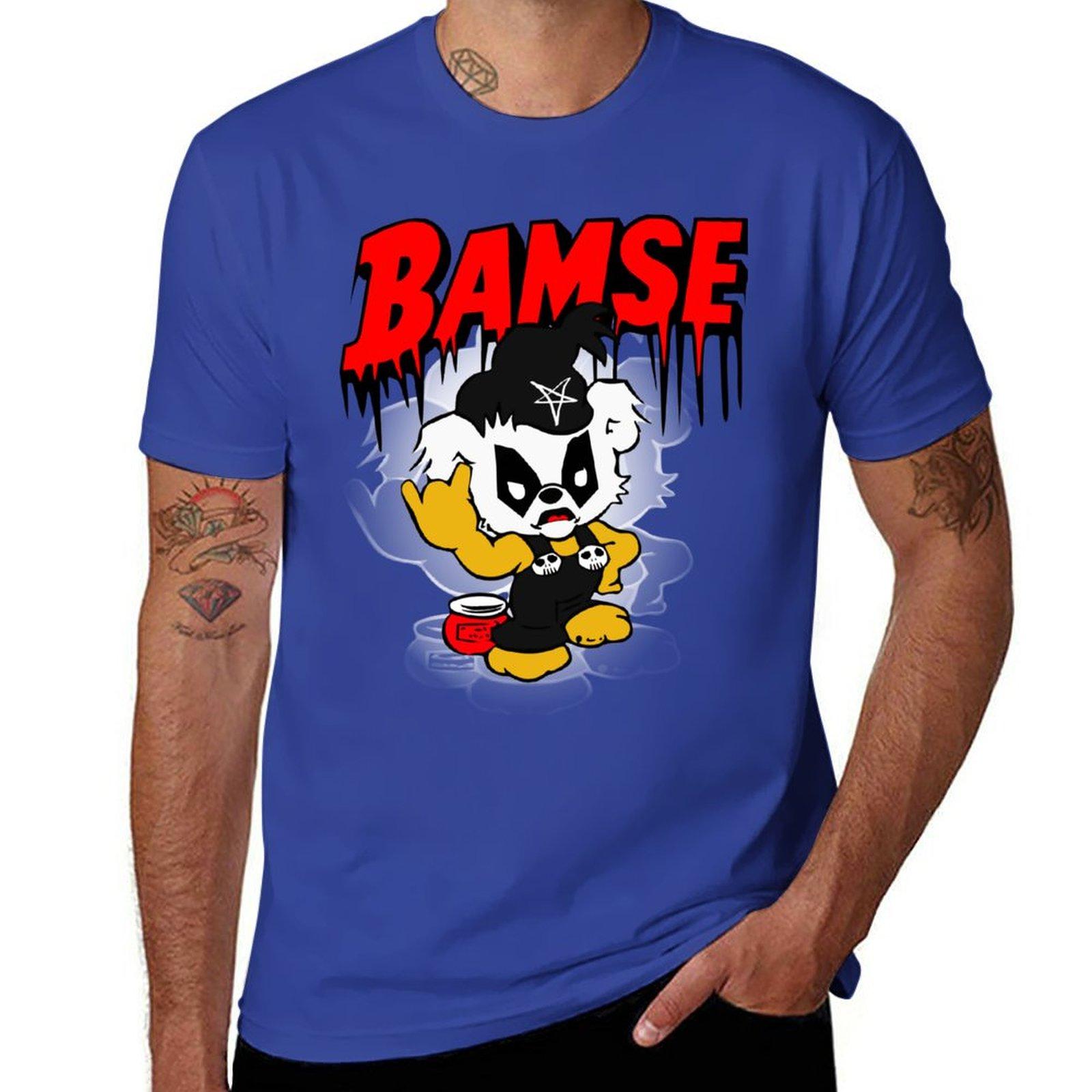 

Нова Чорна Металева Футболка Bamse світшот чорна футболка тренувальні футболки для чоловіків XL