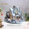 Christmas Acrylic Desktop Ornament Flat Snowy Cabin Ornament with Base Christmas Village Log Cabin Ornament for Holiday Table Decor