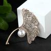 Pearl Ginkgo Leaves Rhinestone Brooch Lapel  Designer Brooch Pin Mini Bobby Pins Perfect Gift for Couples Western Accessories
