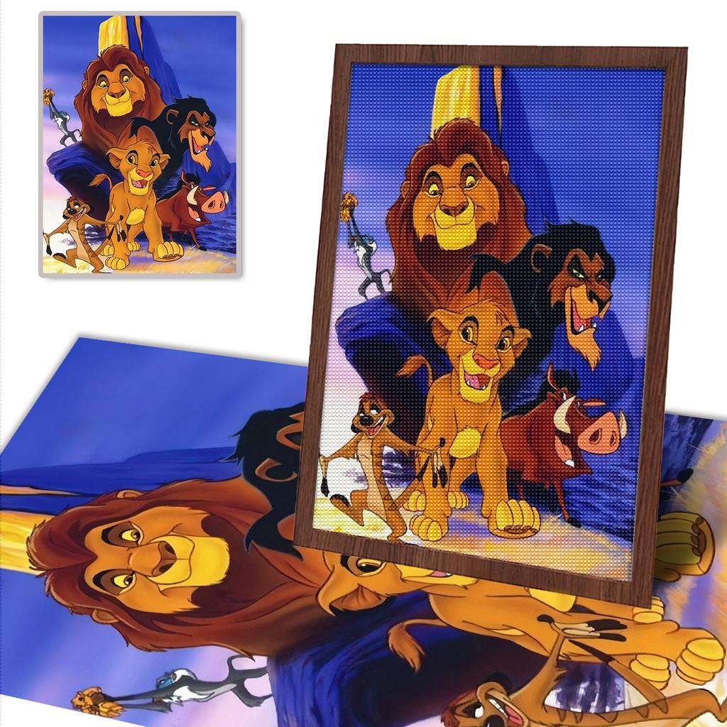 5D Diy Diamond Painting Simba and His Companions Full Drill Rhinestones Mosaic Embroidery Handmade Products Home Decor Gift