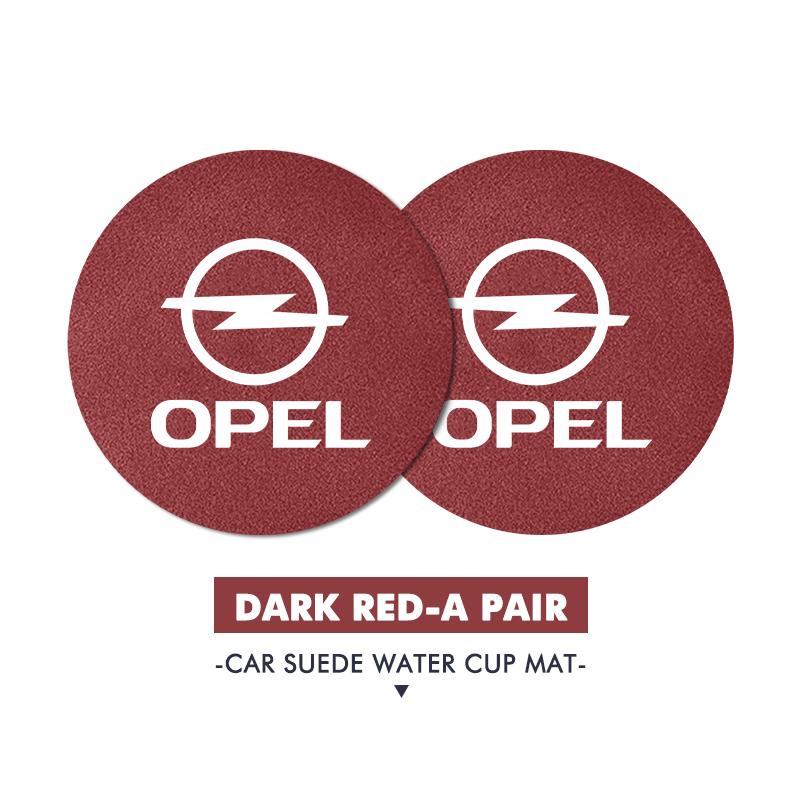 

2pcs Car Coaster Anti-slip Mat Sheepskin Water Cup Holder Pad For Opel Zafira Meriva Mokka Vivaro Vectra Antara Ampera