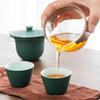 BORREY ceramiczny przenośny podróżny zestaw do herbaty Kung Fu jeden garnek dwie filiżanki szklana miseczka na herbatę zapobiegająca oparzeniom zestaw do herbaty podróżny na zewnątrz herbata rzemieślnik