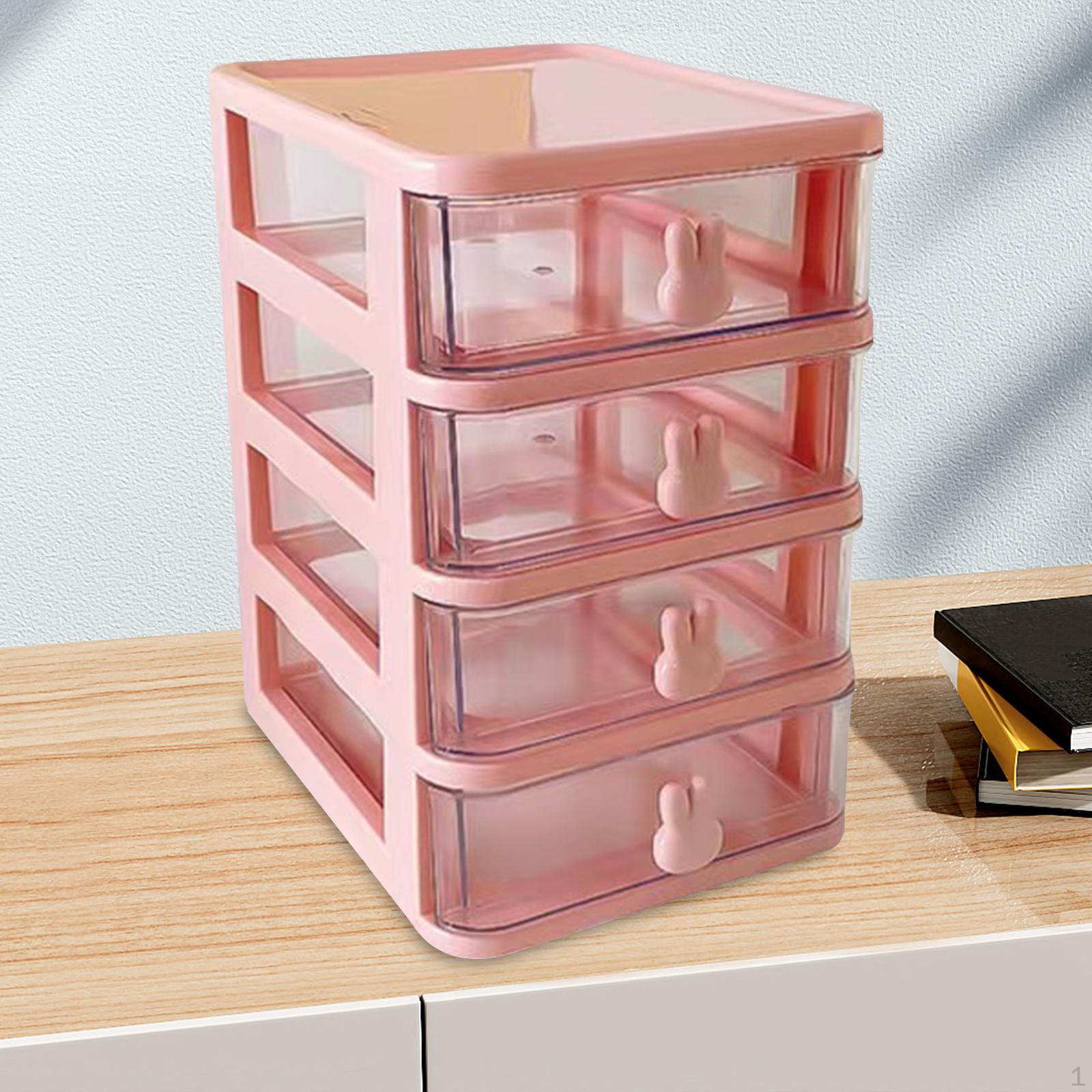 

Clear Cosmetic Storage Box for Vanity - Sleek And Functional Design Pink 4 Layers