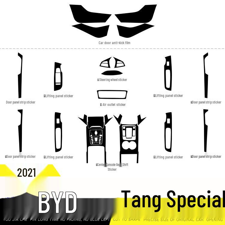 BYD Tang 21-24 Carbon Fiber Interior Anti-Kick Stickers