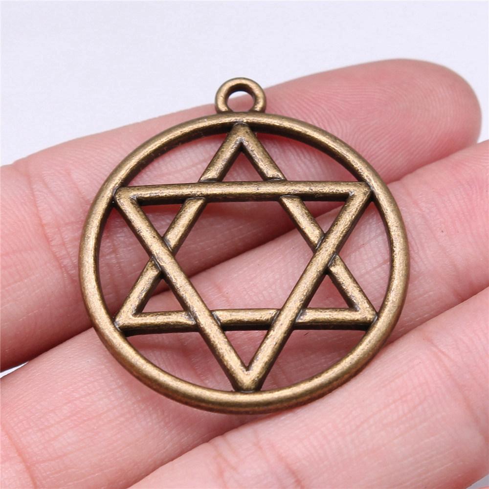 Hexagram Star of David Amulet Charm Antique Bronze Zinc Alloy Jewelry Making Supplies Craft Supplies Jewelry Charms
