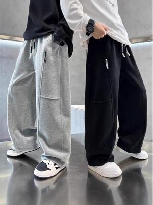 Stylové volné sportovní tepláky pro kluky - podzimní design se širokými nohavicemi pro střední a starší děti