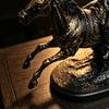 Halloween Headless Horseman Figurine Display Statue for Living Room Shelf Study Placement with Dark Fantasy Look and Textured Finish for Home