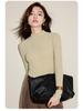 Women's Cashmere Slim Fit Half Turtleneck Long Sleeve Top for Autumn/Winter