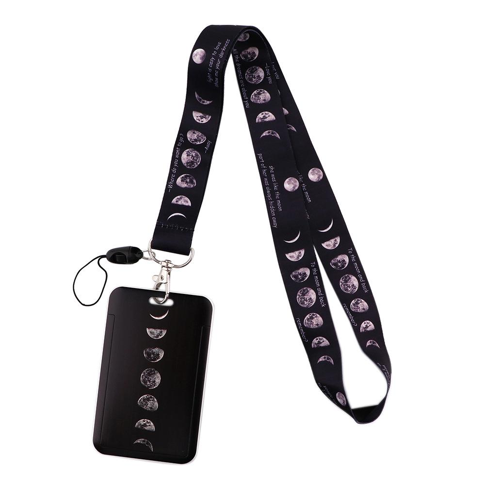 Moon Planet Cell Phone Lanyard: ID, Campus Meal, and Bus Card Holder