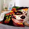 1pc Day of the Dead Mask Blanket Lightweight Flannel Blanket Throw Blanket For Sofa, Bed, Travel, Camping, Livingroom, Couch, Chair, And Bed yy2509026