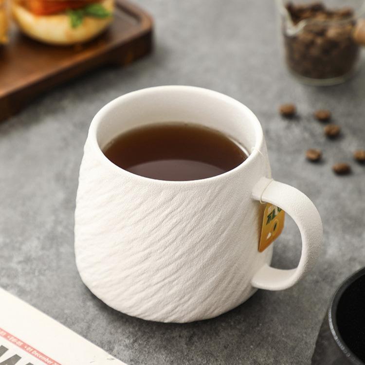 Simple Ceramic Mug Matte Stone Pattern Drinking Cup Niche Neutral Tea Cup Coffee Cup Home Couple Cup