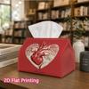 1pc, 2D Flat Printing, Tissue Box Tree of Life Heart Pattern Printed Tissue Box, Suitable for Home, Car, And Party Decoration Tissue Holder, Perfect F